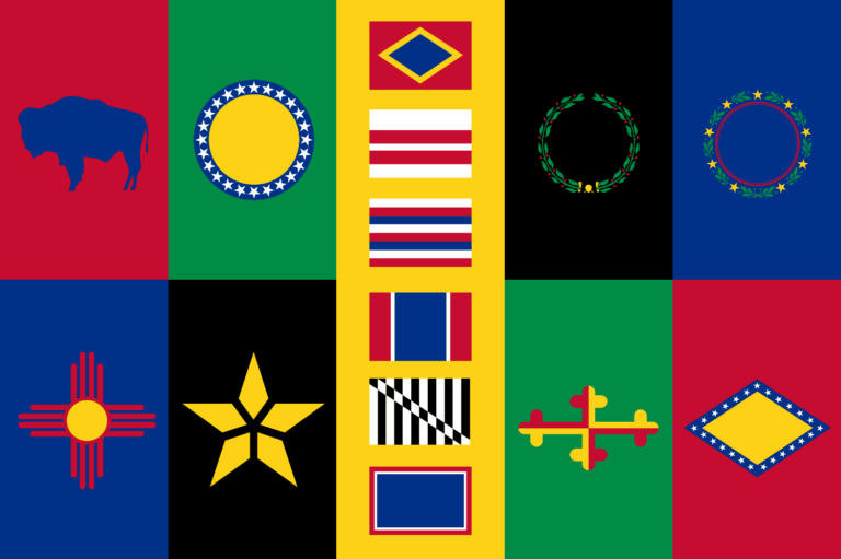 Iconic symbols and flag design of U.S. states