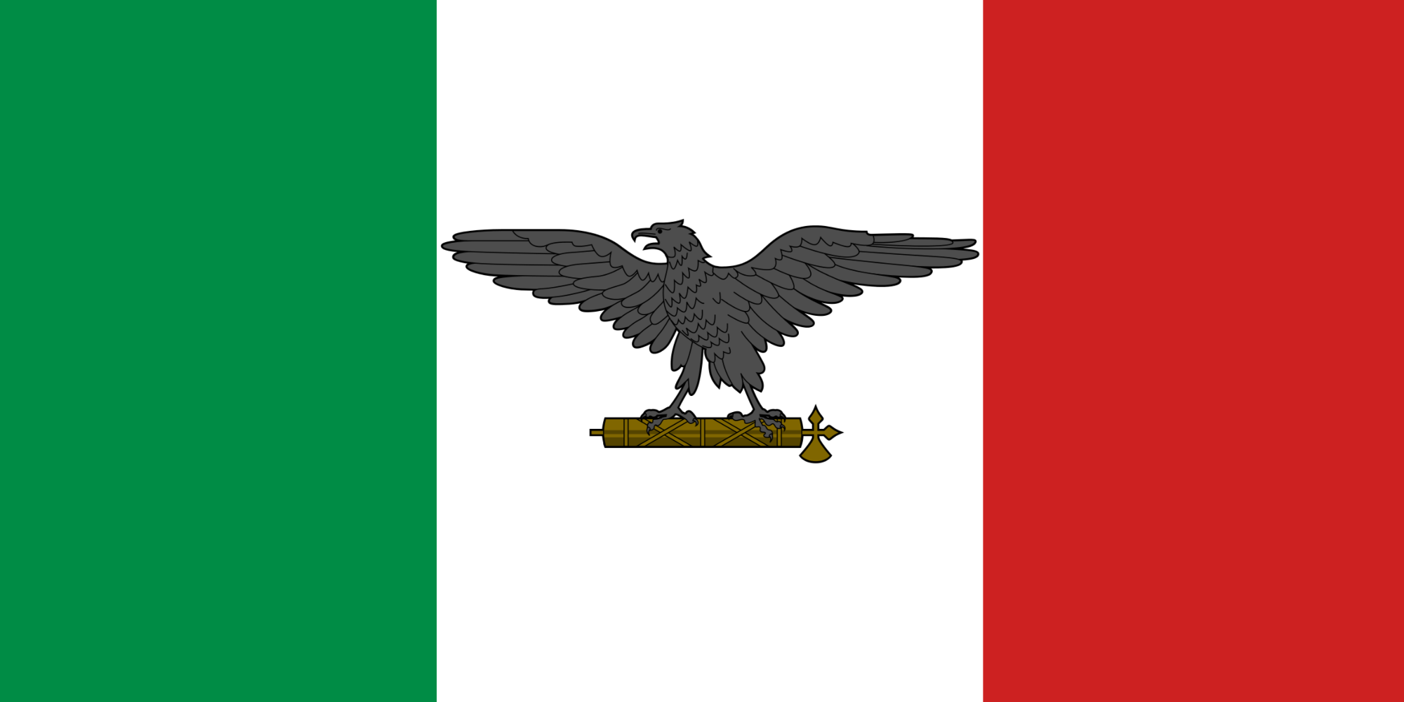 Italian flag 1945 end of WW2 - Flag Creator