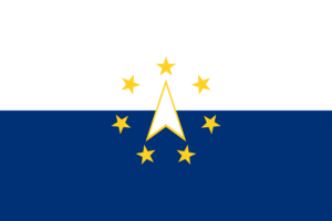 Atalantia (white and gold arrow,  gold stars)