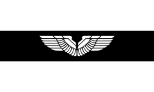 White-Black Flag w/ Two Wings