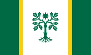 Green-White-Yellow Flag w/ Oak Tree