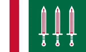 Green-White-Red Flag w/ 3 Swords