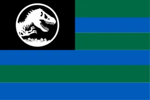 Jurassic world dinosaur awareness flag