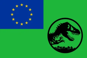 Jurassic Europe Flag, A Red white and blue Community.