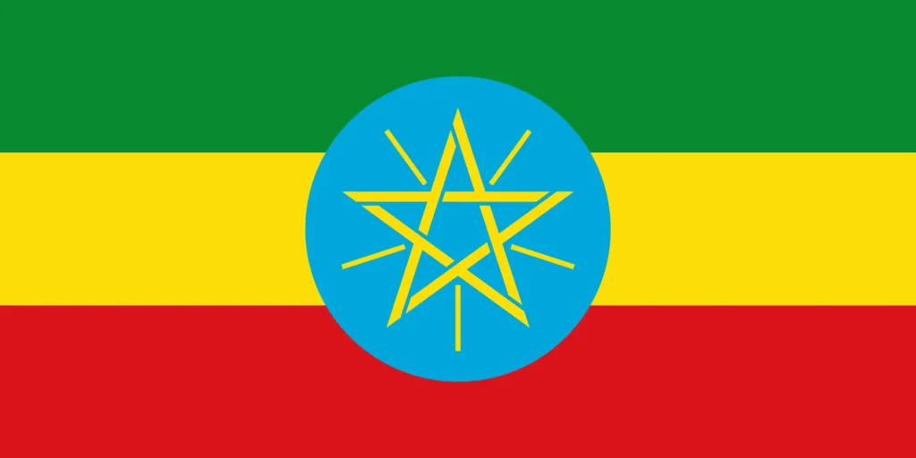 Flag of the Federal Democratic Republic of Ethiopia (1996-2009)