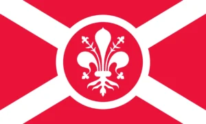 Red-White Flag w/ Fleur-de-Lis