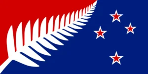 New Zealand Silver Fern Flag (Red, White &amp; Blue)