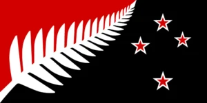 New Zealand Silver Fern Flag (Black, White &amp; Red)