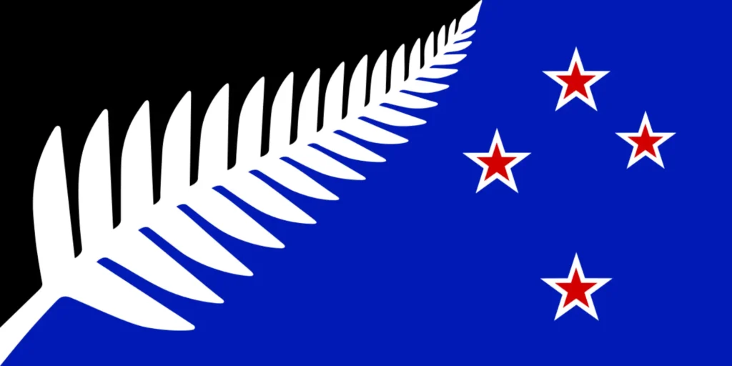 New Zealand Silver Fern Flag (Black, White & Blue)