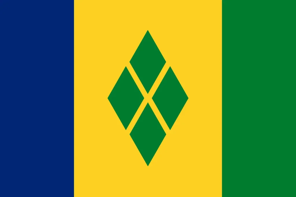 Flag of the Saint Vincent and the Grenadines (Four-Diamonds)