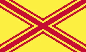 Yellow with Red Saltire