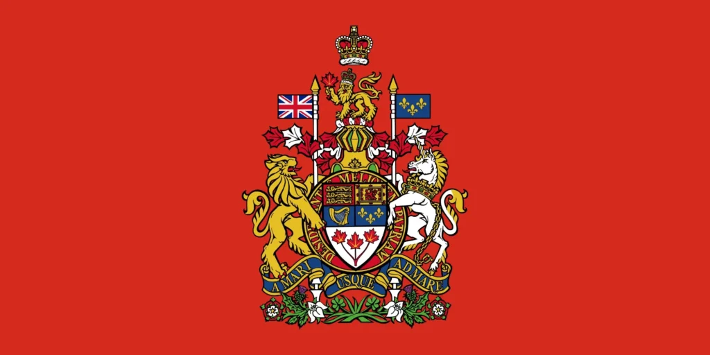 Fictional flag of the kingdom of Canada (this coat of arms is made by the Canadian government and getting used by me)